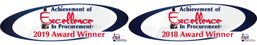 NPI Achievement of Excellence in Procurement award logos